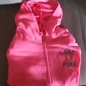 Love Pink Full Zippered Medium Hoodie
